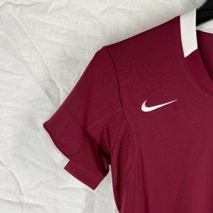 Nike | Tops | Nike Drifit Womens Dark Red Volleyball V Neck Jersey Size ...